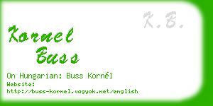 kornel buss business card