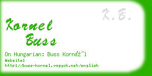 kornel buss business card